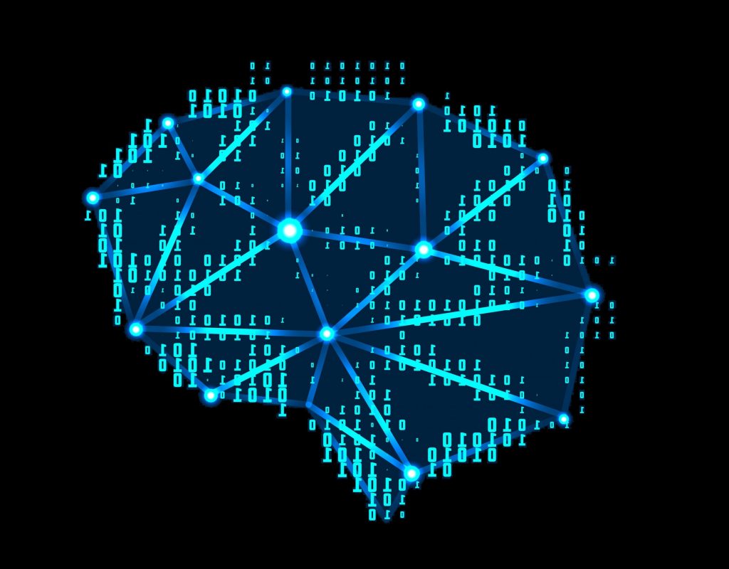 digital brain design with technological numbers concept